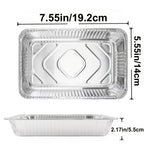 Disposable Aluminum Foil Pans 30 Pack with Lids – Square Tin Foil Meal Prep Containers for Oven, BBQ & Baking | Thick Heavy-Duty Takeaway Boxes
