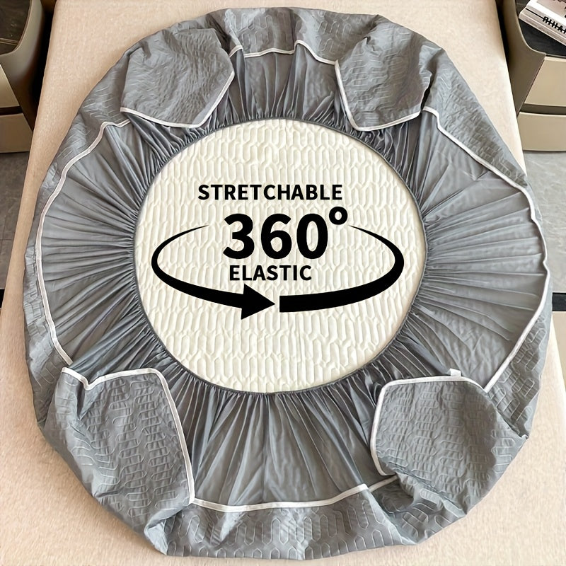 Cooling Stretch Fitted Bed Sheet Soft Breathable Moisture-Wicking Non-Slip Polyester Machine Washable Twin Full Queen King Pink Grey Blue Beige Bedroom Bedding
