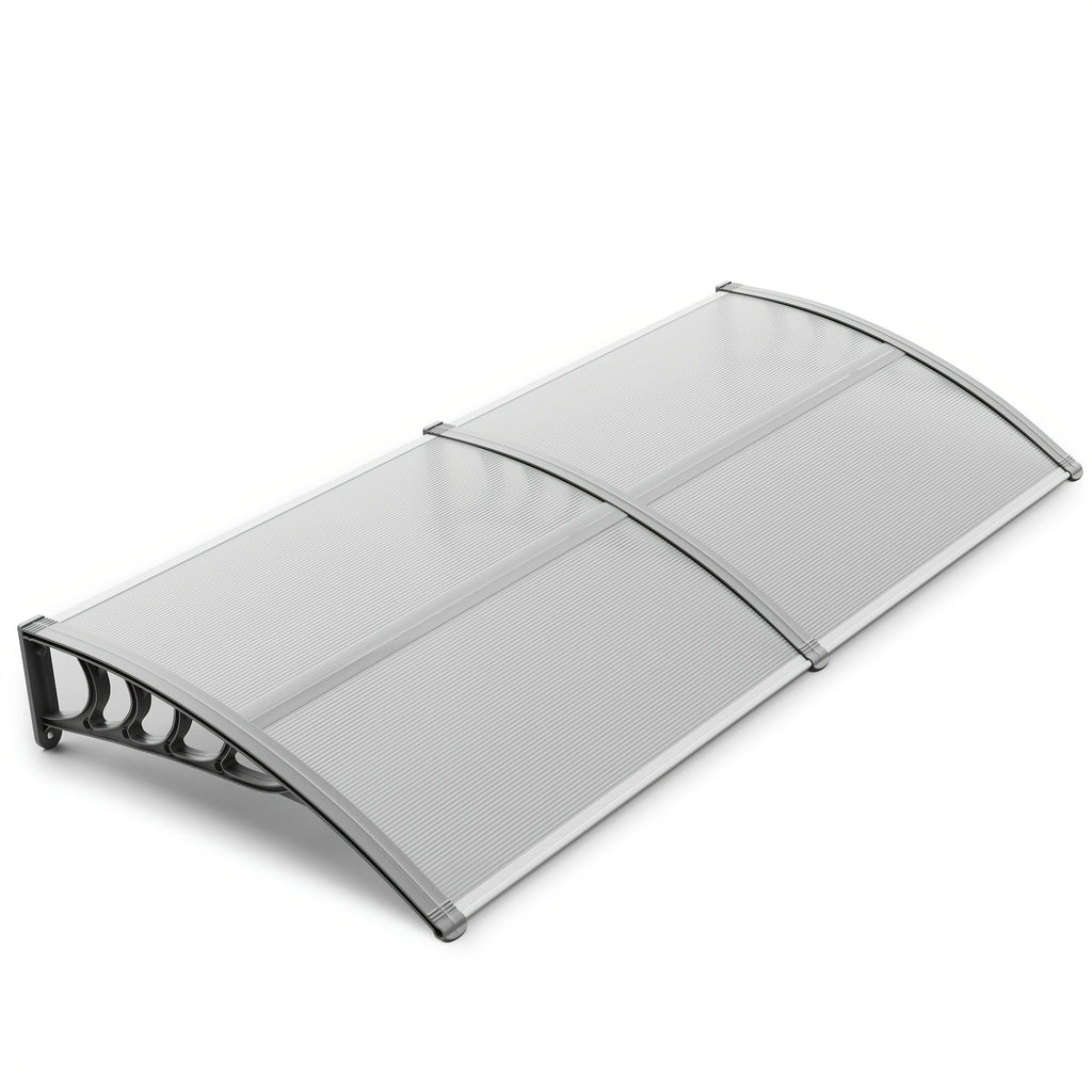 Polycarbonate Door Window Awning Canopy UPF50+ UV Rain Snow Protection Outdoor Entry Overhang 80x40 120x40 Hollow Sheet Clear Brown