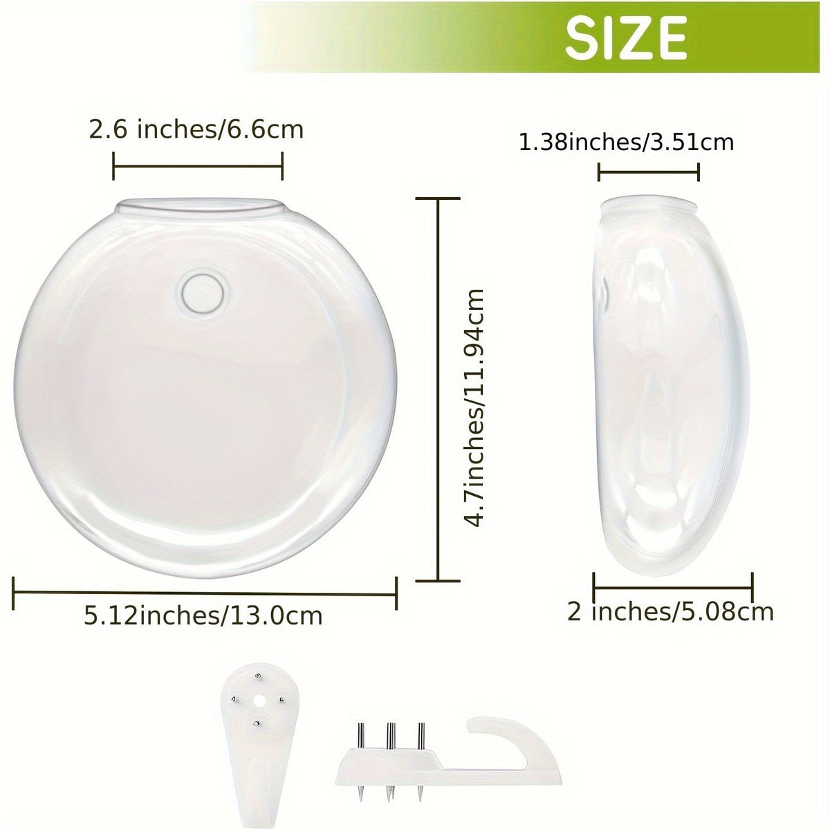 Clear Glass Wall Hanging Vases Propagation Station – 2 Pack Oval Borosilicate Glass Planters for Hydroponics, Air Plants & Flowers, Minimalist Home, Office & Bathroom Decor, Plant Lover Gift