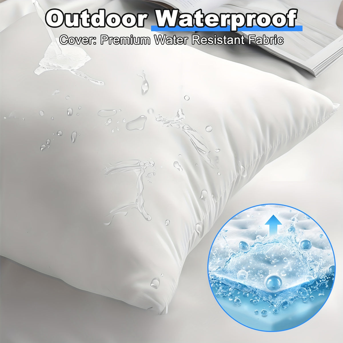 4-Pack Ultra-Fluffy Pillow Inserts – Skin-Friendly Softness & Quick Rebound Square Pillow Cores for Sofa, Bed, Garden & Outdoor Use | Multiple Sizes