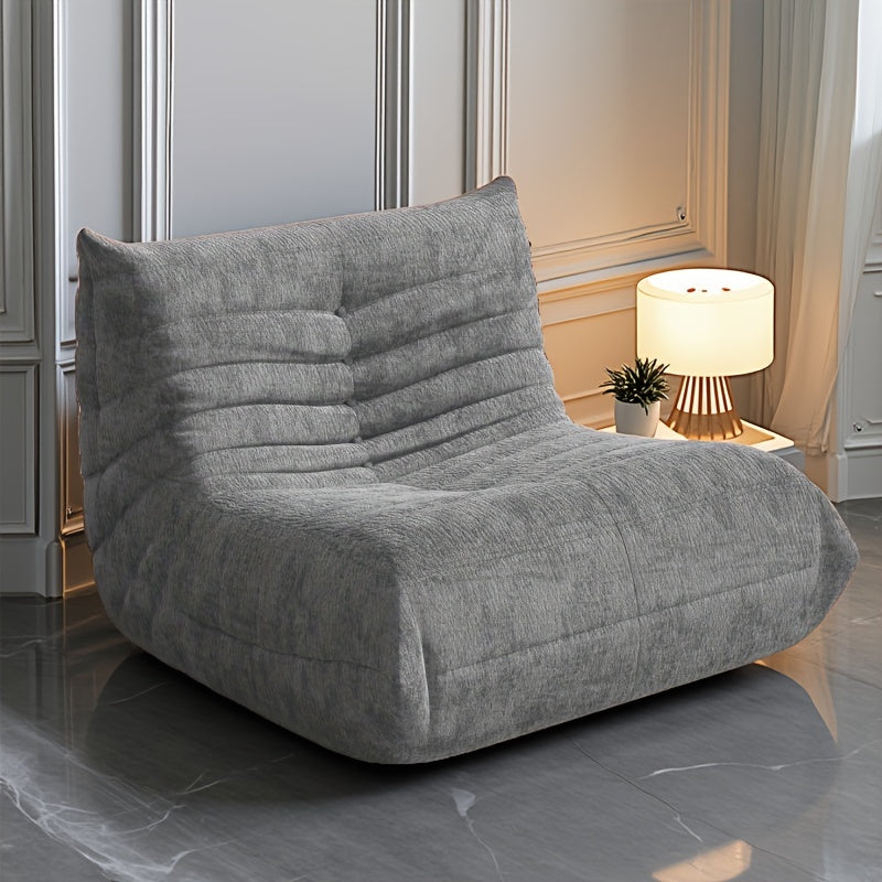 Caterpillar Floor Bean Bag Sofa – Teddy Velvet High-Density Foam Ergonomic Lounge Sofa, 1-2-3 Person, for Living Room Bedroom Game Room, Multiple Colors