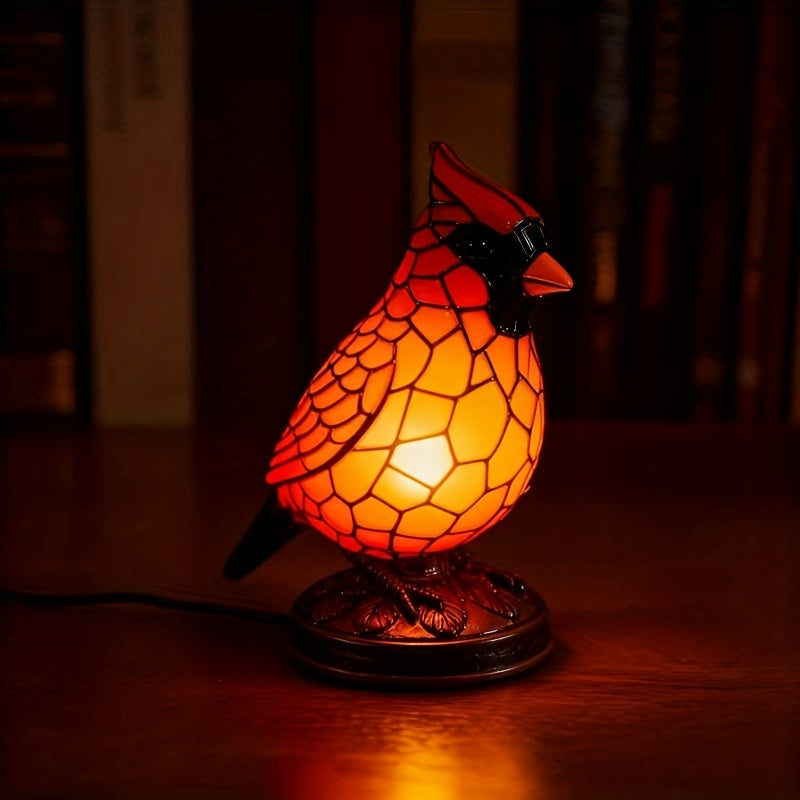 Red Bird Lighted Tabletop Night Lamp - USB Powered Decorative Bird Light for Holiday Home Decor, Christmas Thanksgiving New Year Gift | Nuvia Haven