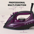 Handheld Clothes Steamer Non-Stick Soleplate – High-Pressure Anti-Calc, Adjustable Temp for Dry & Wet Clothes, Fast Heating Compact Steamer for Travel, Home & Office | Deep Purple