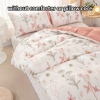 Duvet Cover Set Multicolor Floral Print Queen King Twin Full - 3-Piece Soft Breathable Bedding with Pillowcases, Boho Bedroom Decor All-Season