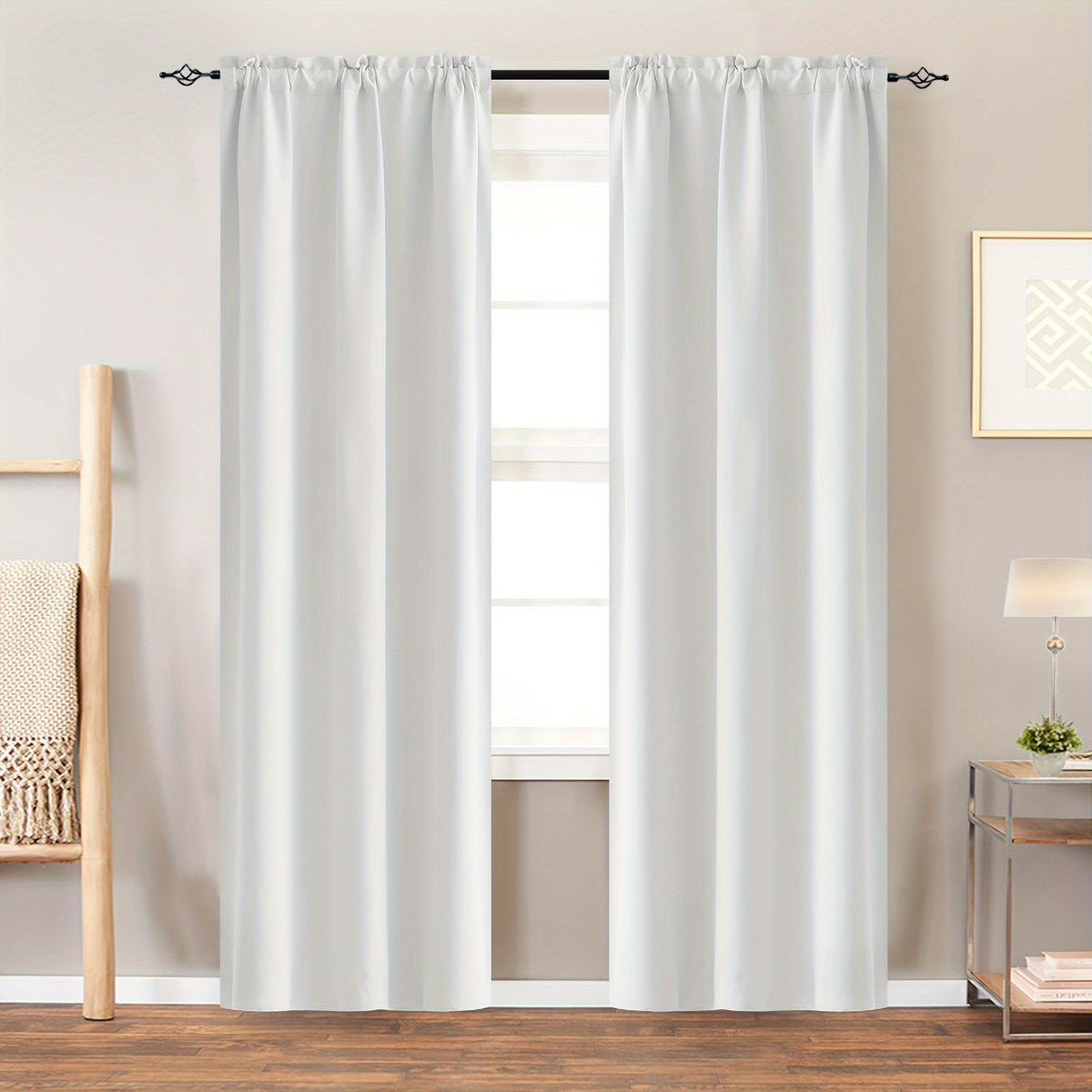 Room Darkening Curtains 2 Panels Triple Weave for Bedroom & Living Room – Thermal Insulated, Noise Reducing, Rod Pocket Solid Color Drapes