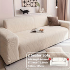 Jacquard Elastic Sofa Cover – Modern Artistic Slip-Resistant Couch Slipcover | All-Season Polar Fleece Furniture Protector for Living Room, Office & Bedroom | Includes Free Pillow Cover | 1-4 Seater
