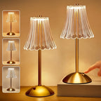 Vintage Crystal LED Table Lamp USB Rechargeable, 3-Color Dimmable Touch Control Night Light for Bedroom, Living Room, Office & Reading – Modern Elegant Design