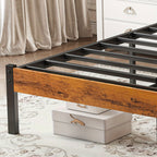 Metal Frame Bed Frame with Headboard No Box Spring Needed, Sturdy Wood Slats Support 800 lbs, Twin Full Queen, Bedroom Platform Bed