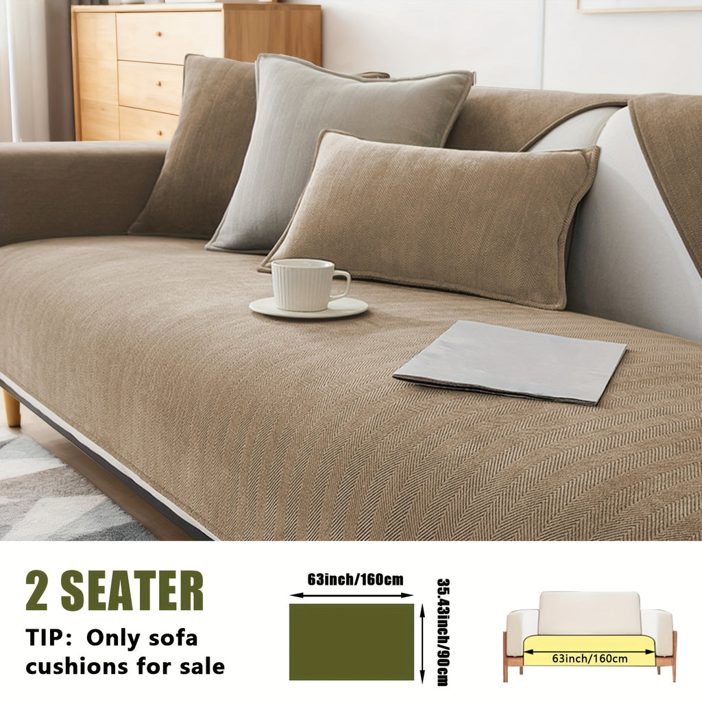 Chenille Ribbed Sofa Cover – Pet-Friendly Non-Slip Stretch Slipcover, Machine Washable Sofa Protector for 2, 3 & 4-Seater and Sectional Sofas, Modern Living Room Couch Cover