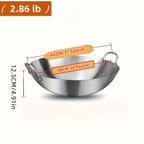 Heavy-Duty Stainless Steel Wok – Non-Stick Stir-Fry Pan with Ergonomic Handle | Gas, Induction & Electric Compatible | Multiple Sizes | Easy to Clean