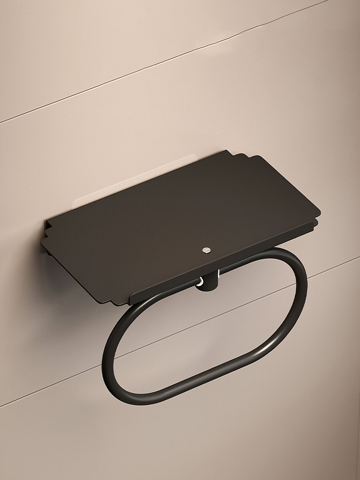 Oval Metal Towel Ring Wall Mounted – No-Drill Bathroom Organizer, Modern Matte Black Finish, Durable & Elegant Home Decor