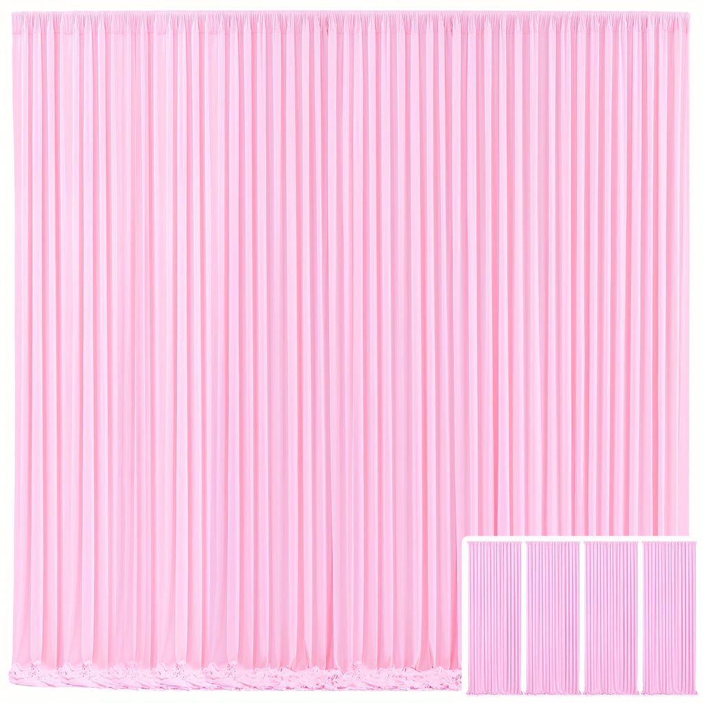 Photo Backdrop 4-Pack Taffeta Draping Background Cloth 5×10 Ft – Opaque Reusable Rod Pocket Panel for Weddings, Birthdays, Baby Showers & Photo Studios | 16 Colors