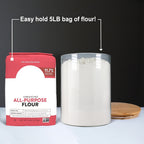 Glass Canisters for Kitchen Counter Set of 2 Large 101oz Airtight Lids, Wooden Lid Cookie Jars, Food Storage Containers for Sugar, Flour, Pasta, Coffee Beans & Candy