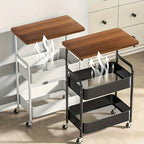 3-Tier Heavy-Duty Metal Rolling Kitchen Cart – Mobile Storage Shelving Unit for Pantry, Apartment & Small Spaces | Sturdy Utility Cart