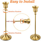 Metal Taper Candle Holders Set Elegant Detachable Base for Wedding Centerpiece Candlelit Dinner Table Decor Home Accent Copper and Black Set of 6 12 36