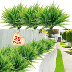 UV-Resistant Artificial Boston Ferns Bulk Set 20pcs – Faux Outdoor Fern Plants for Home, Office, Garden, Patio & Yard Decor, Realistic Lifelike Plastic Greenery