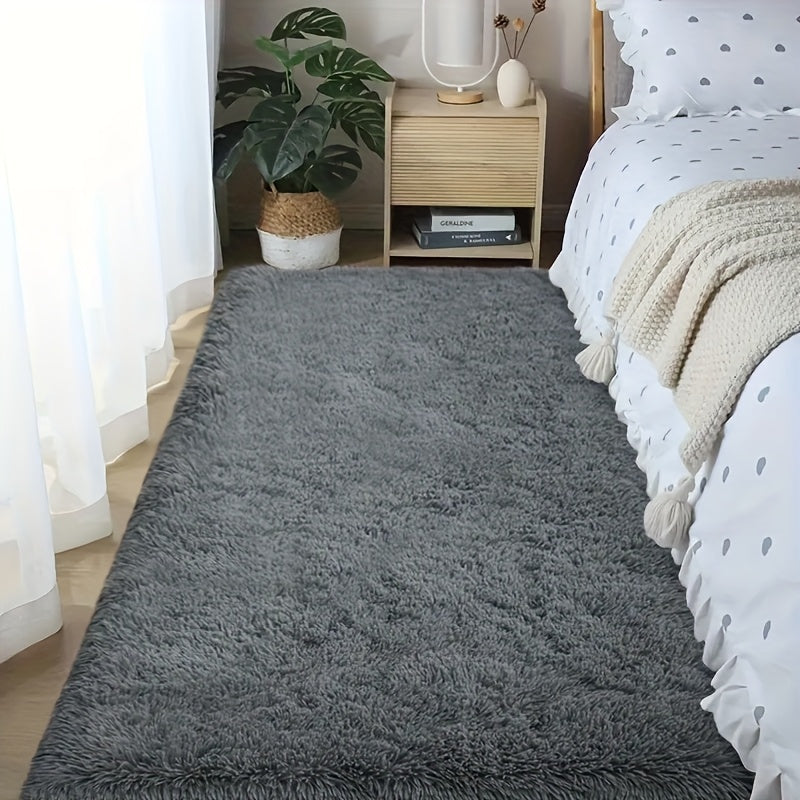 Shaggy Runner Rug Soft Fluffy Area Rug Non-Slip Plush Carpet for Bedroom Hallway Dorm Living Room – Jacquard & Tie-Dye Colors, 2x6 3x5 6x9 8x10 Feet