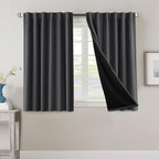 Blackout Curtains 2 Panels 100% Room Darkening 96 Inch Long – Triple Weave Thermal Insulated Back Tab & Rod Pocket Window Drapes for Bedroom & Living Room