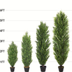 Artificial Cedar Topiary Trees 2-Pack - UV-Resistant Faux Greenery for Outdoor & Indoor, Modern Faux Topiary for Patio, Garden, Entryway & Office Decor