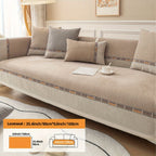 Bohemian Chenille Sofa Cover Non-Slip – Sofa Seat Cushion, Backrest, Armrest & Pillowcase Sold Separately, Dog Friendly Two-Tone for Bedroom Office Living Room, 4 Colors