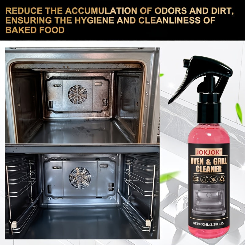 Oven & Stove Foam Cleaner Spray – Powerful Degreaser Removes Stubborn Grease & Baked-On Stains from Ovens, Grills, Stovetops & Metal Surfaces – Gentle Formula with Citric Acid, Kitchen Cleaning Essentials