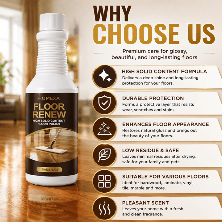 Floor Polishing Cleaner 5oz, Quick Brightening Deep Clean & Stain Removal for Wood, Tile & Marble Floors, Best Alternative to Floor Waxing for a Lasting Shine Without the Effort