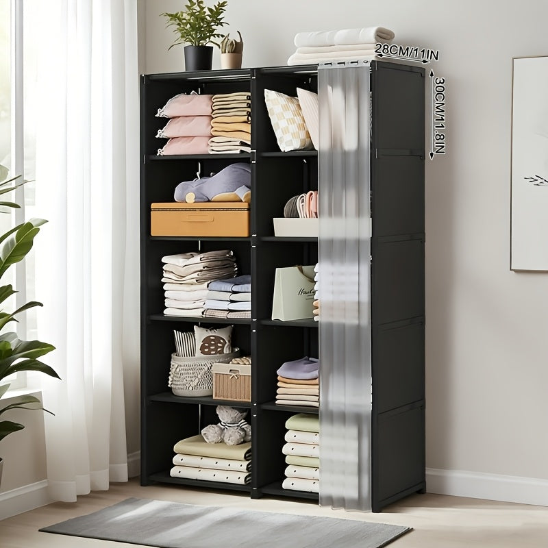 Multi-Purpose Storage Rack Single Double Row Dustproof Bookcase – Easy Install 15.75/31.5 Inch Clothing Storage Cabinet for Office, Classroom, Living Room, Bedroom & Dorm