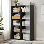 Multi-Purpose Storage Rack Single Double Row Dustproof Bookcase – Easy Install 15.75/31.5 Inch Clothing Storage Cabinet for Office, Classroom, Living Room, Bedroom & Dorm