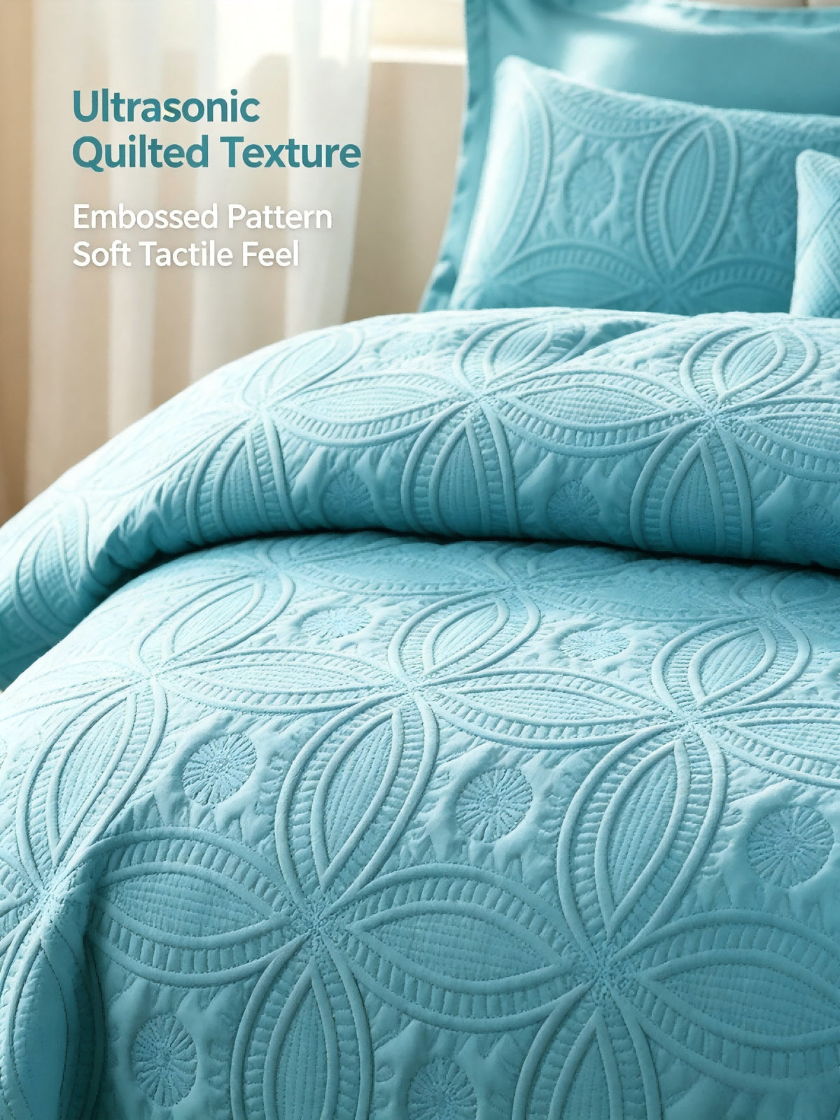Lightweight Embossed Blanket Set with Pillowcases – Ultra Soft Textured Bed Blanket Twin Queen King, Breathable All Season Blanket for Bedroom Sofa Couch