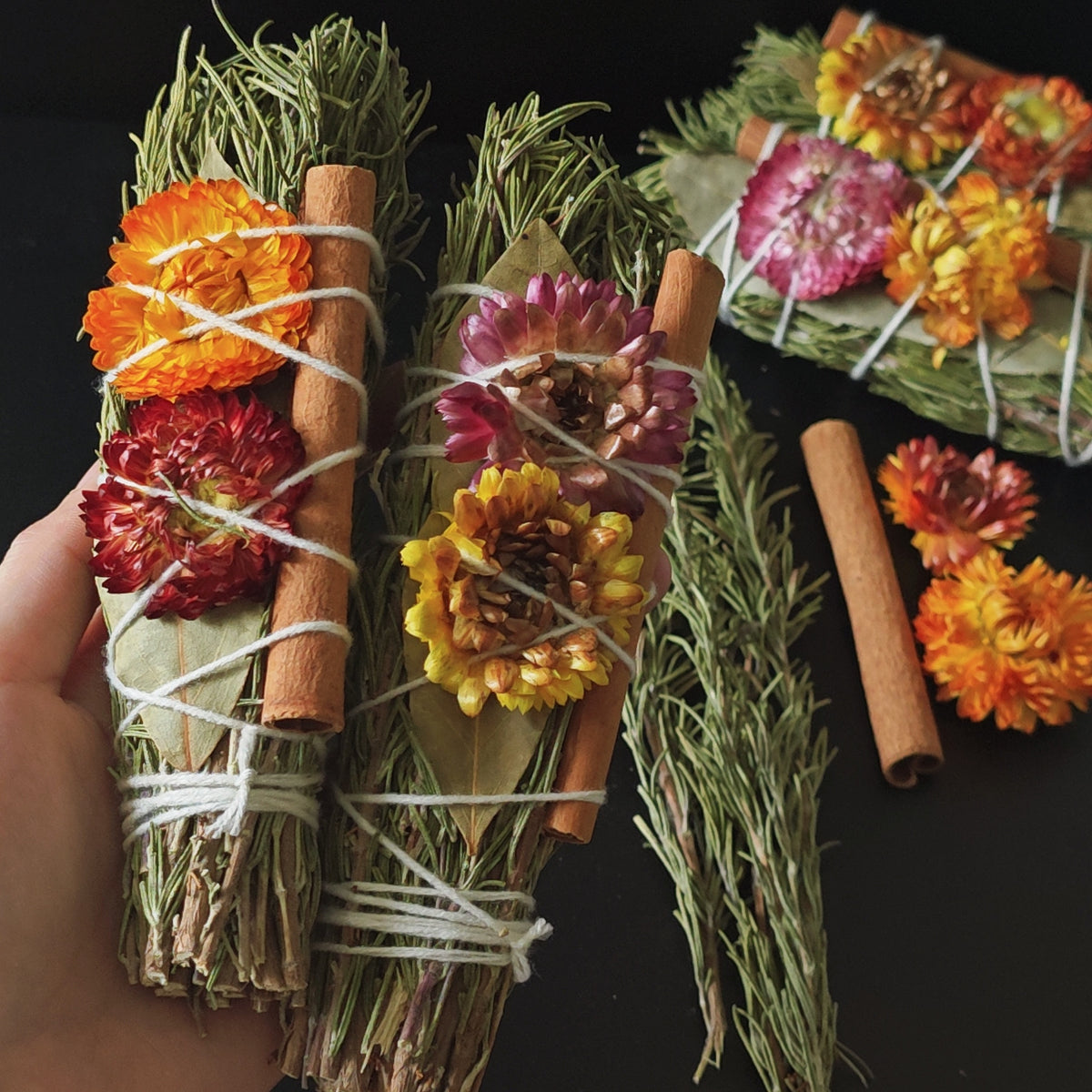 Rosemary Cinnamon Aromatherapy Sticks 3-Pack – Natural Home Fragrance for Space Purification, Meditation & Holiday Decor Gift