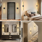 2-Pack Battery Operated Wall Sconces Wireless LED Dimmable Wall Lights with Remote & Touch Control – 350° Rotatable Cordless Wall Lamp for Bedroom, Hallway & Living Room