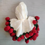 Rose Bouquet Blanket – 31.5inch 52-Flower Soft Throw with Gift Bag, 4 Colors, Romantic Gift for Valentine's Day Birthday Wedding