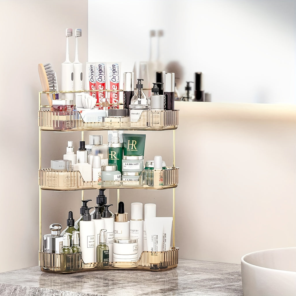 Corner Shower Shelf Bathroom Organizer with 2 or 3 Tiers - Space Saving Corner Storage Rack for Cosmetics, Toothbrush & Toiletries, Lightweight Caddy for Bathroom, Bedroom & Kitchen