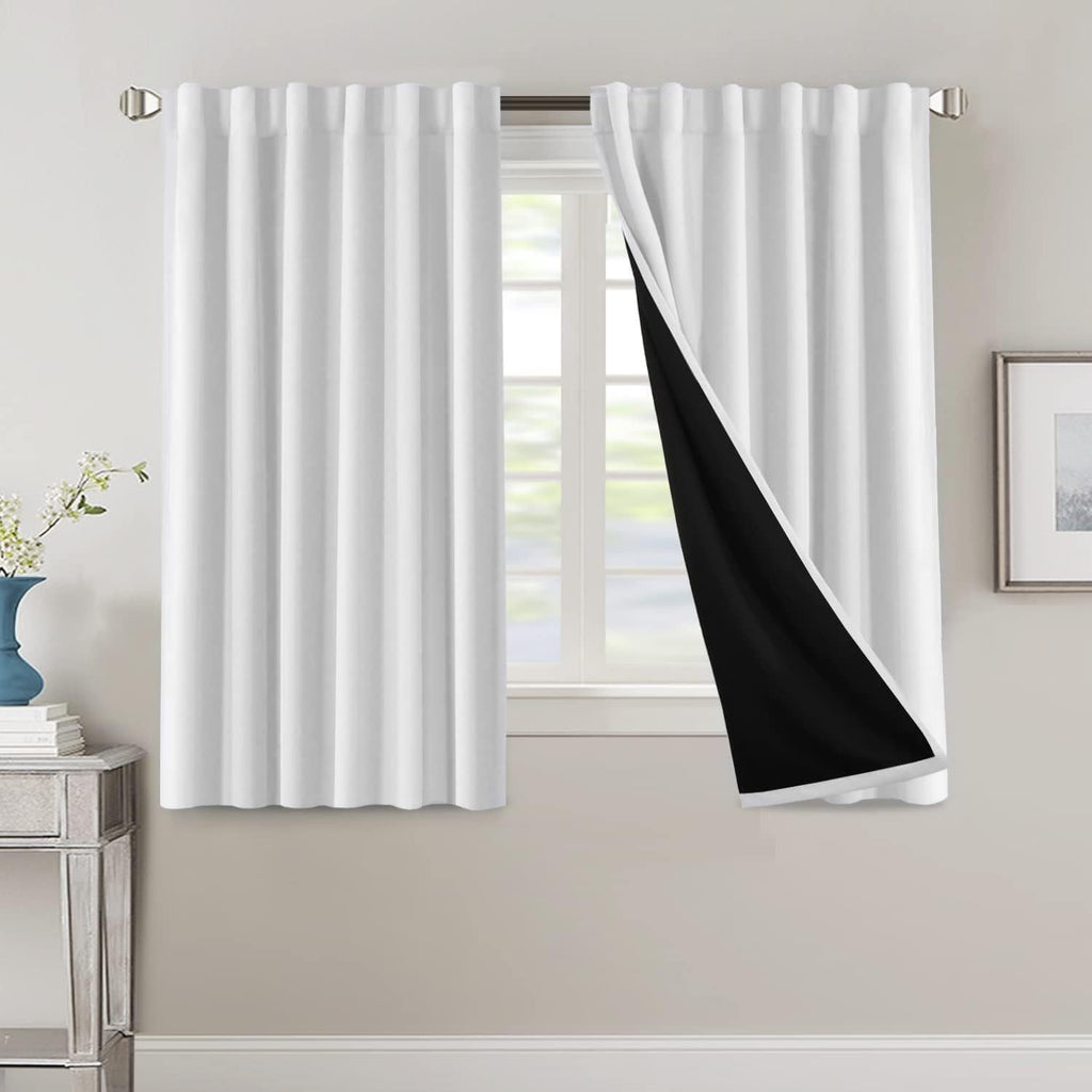 Blackout Curtains 2 Panels 100% Room Darkening 96 Inch Long – Triple Weave Thermal Insulated Back Tab & Rod Pocket Window Drapes for Bedroom & Living Room