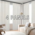 Pinch Pleated Textured Semi-Sheer Curtains – Farmhouse & Modern Rustic, Back Tab | Living Room & Bedroom | 2 Colors, 12 Sizes | Packs of 2 & 4 | Nuvia Haven