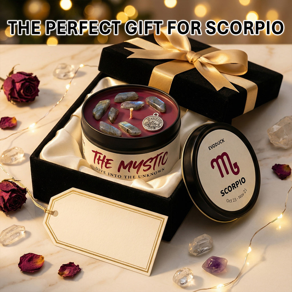 Zodiac Scented Soy Wax Candle with Hidden Pendant & Real Crystal Inside – All 12 Signs, Spiritual Mystery Home Fragrance Gift for Girlfriend, Wife, Women – Valentine's Day & Birthday Present
