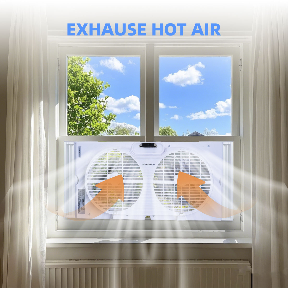 Twin Window Fan 9 Inch Dual Fan with Expanders 3-Speed Remote or Manual Control for Home Kitchen Bedroom Office