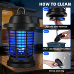 Bug Zapper Electric Mosquito Zapper Fly Trap Lamp 4000 Sq Ft Coverage 1000V Power Grid Easy Clean Removable Tray Indoor Outdoor Insect Killer Gift for Family