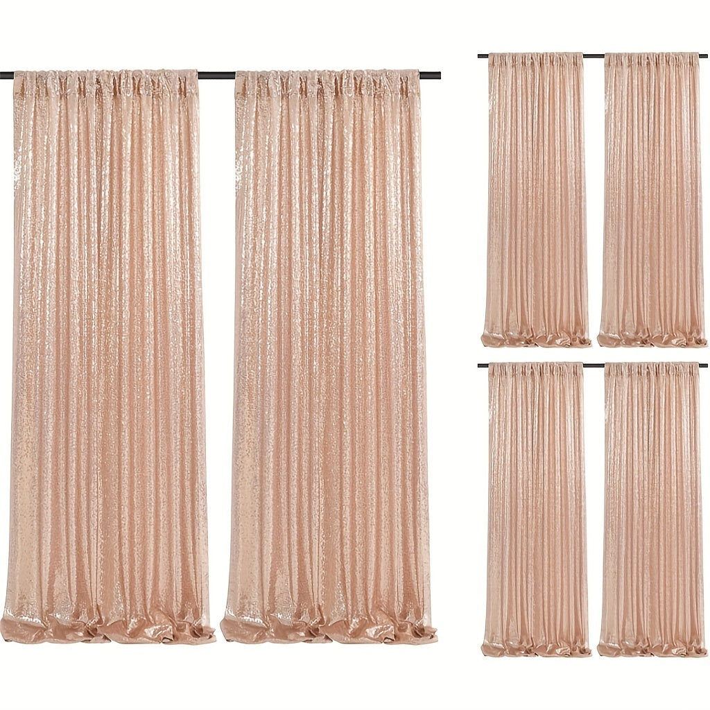 Sequin Curtains Backdrop 4 & 6 Panels 2x8FT - Shimmer Glitter Party Backdrop Curtain for Wedding Birthday Bachelorette Photo Booth, 25 Colors Reusable Event Decoration