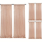 Sequin Curtains Backdrop 4 & 6 Panels 2x8FT - Shimmer Glitter Party Backdrop Curtain for Wedding Birthday Bachelorette Photo Booth, 25 Colors Reusable Event Decoration