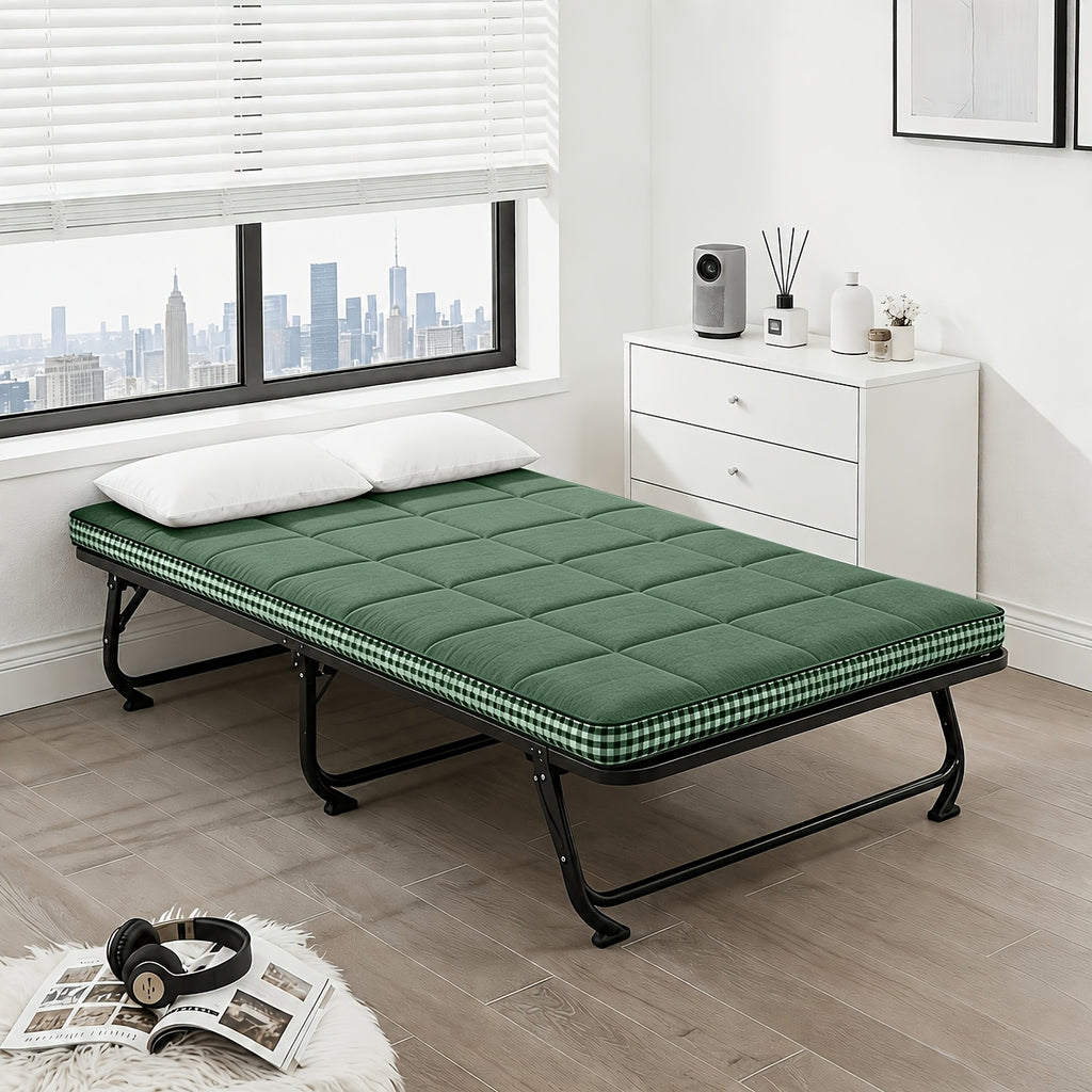Roll-Up Thin Mattress Topper – Super Soft Foldable Mattress Pad for Twin Full Queen King, Guest Room Dorm Camp Bed RV, Multiple Colors