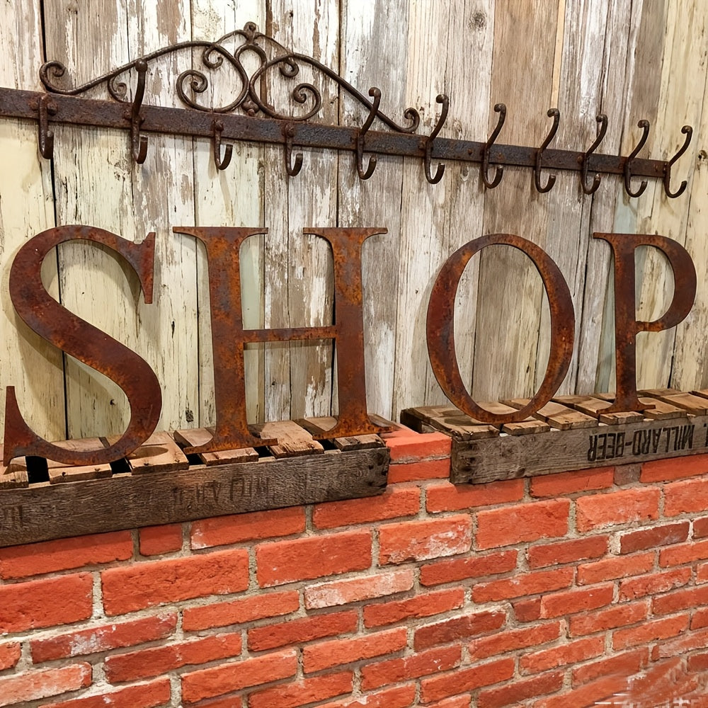 Rustic Metal Letter Wall Decor 12-Inch Tall Slim Iron Alphabet A-Z, Vintage Industrial Wall Art Sign for Home Kitchen Bar Shop, Personalized Name Monogram Holiday Gift for Christmas Thanksgiving – 26 Letters