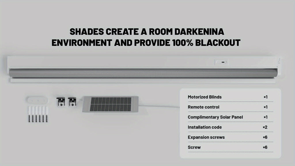 Solar Powered Electric Roller Blind Remote Controlled Blackout Shade | Smart Motorized Window Blind Silver-Back Polyester for Home Office, 20 Width Options, White Grey Black