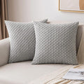 Corduroy Throw Pillow Set of 2 with Inserts 18x18 Ultra-Soft Double-Sided Cushions Washable Cover for Couch Bed Sofa Living Room Home Decor 7 Colors