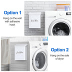 Magnetic Lint Bin for Laundry Room – Wall Mount Metal Dryer Lint Holder Trash Can with Lid, Laundry Organization, White