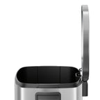 13-Gallon Stainless Steel Trash Can with Soft-Close Lid & Foot Pedal, Fingerprint-Resistant Kitchen Garbage Can with Removable Inner Bucket, Odor-Proof Touchless Waste Bin for Kitchen Bedroom Office – 2 Colors