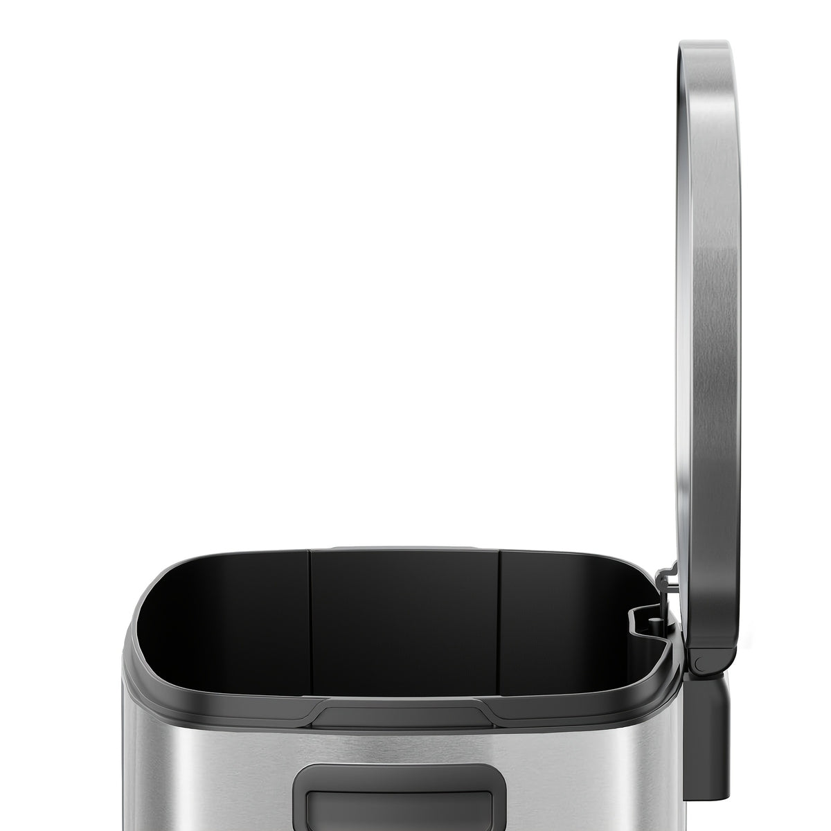 13-Gallon Stainless Steel Trash Can with Soft-Close Lid & Foot Pedal, Fingerprint-Resistant Kitchen Garbage Can with Removable Inner Bucket, Odor-Proof Touchless Waste Bin for Kitchen Bedroom Office – 2 Colors