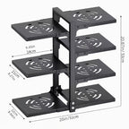 Kitchen Pot Rack Organizer – Multilayer Adjustable Metal Pan Holder, Cutting Board Storage, Detachable Shelves, Space-Saving Countertop Rack for Pots, Pans & Lids