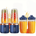 Portable USB Blender Juicer 2-Pack with 6 Blades | Handheld Smoothie Maker for Travel Office | USB Rechargeable Personal Blender for Milkshakes & Iced Drinks